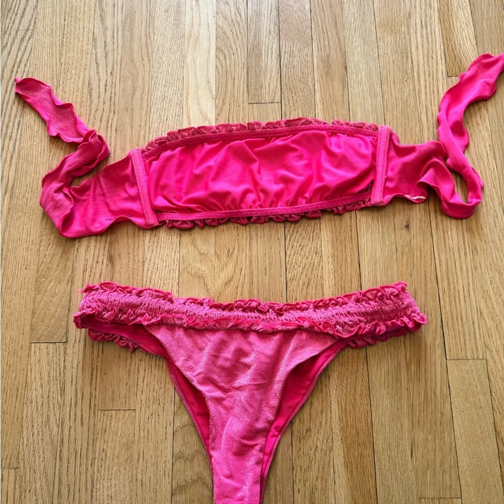 Pink Ruffled Bikini Set - Picture 3 of 3